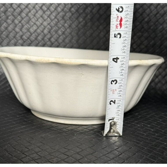 White Ironstone Bowl Late Meakin Wartime Stamp Fluted Edge Lion Unicorn 10 Inch - Picture 11 of 11